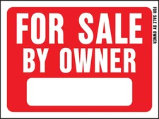 Hy-Ko Products 20604 "FOR SALE BY OWNER" Plastic Sign, 8.5" x 12", White/Red
