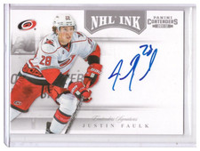 Justin Faulk 2011-12 Panini Contenders NHL Ink Autograph Card #9