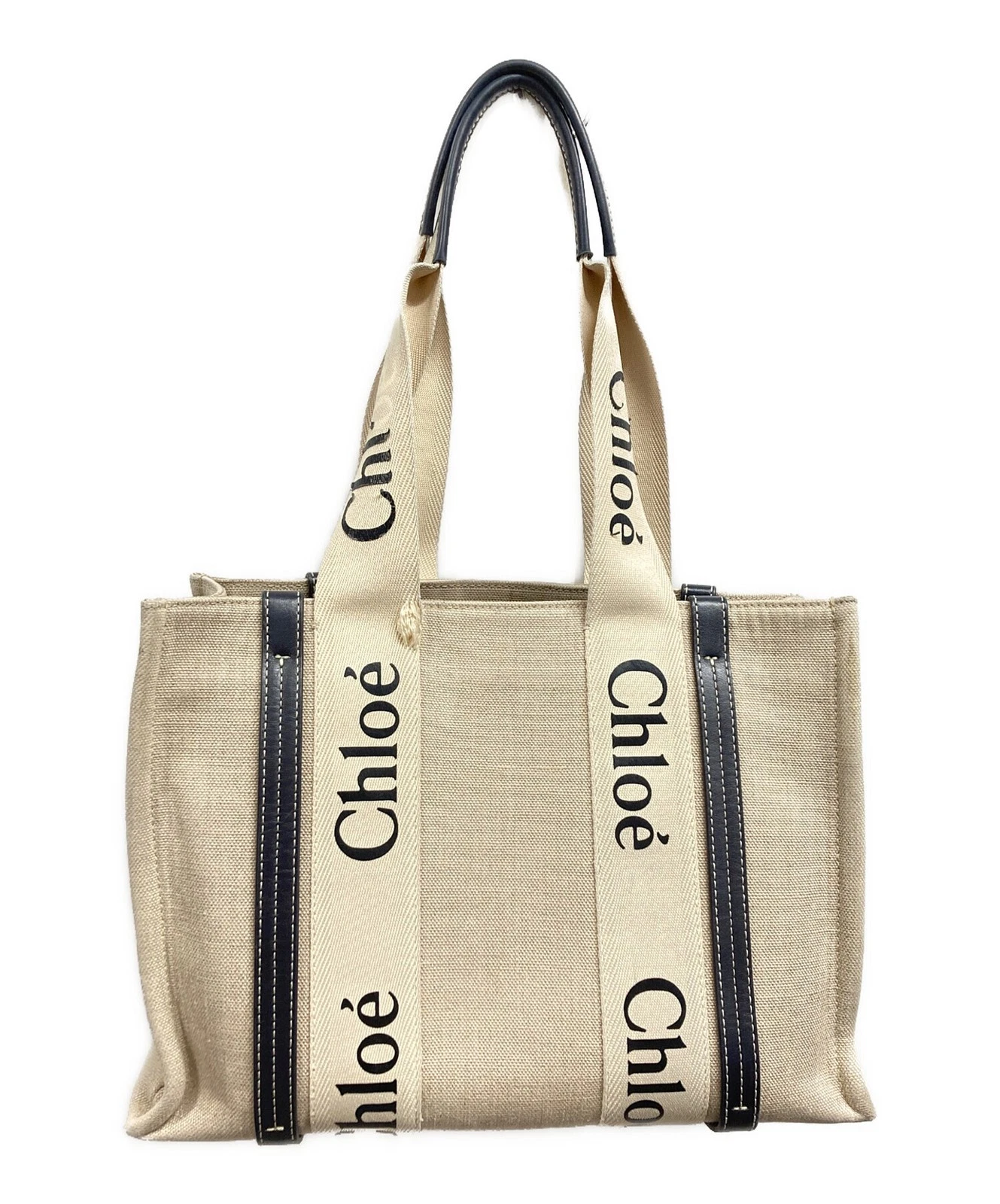 Chloe — Chloe Woody Tote Bag Medium Ivory #TFB6490