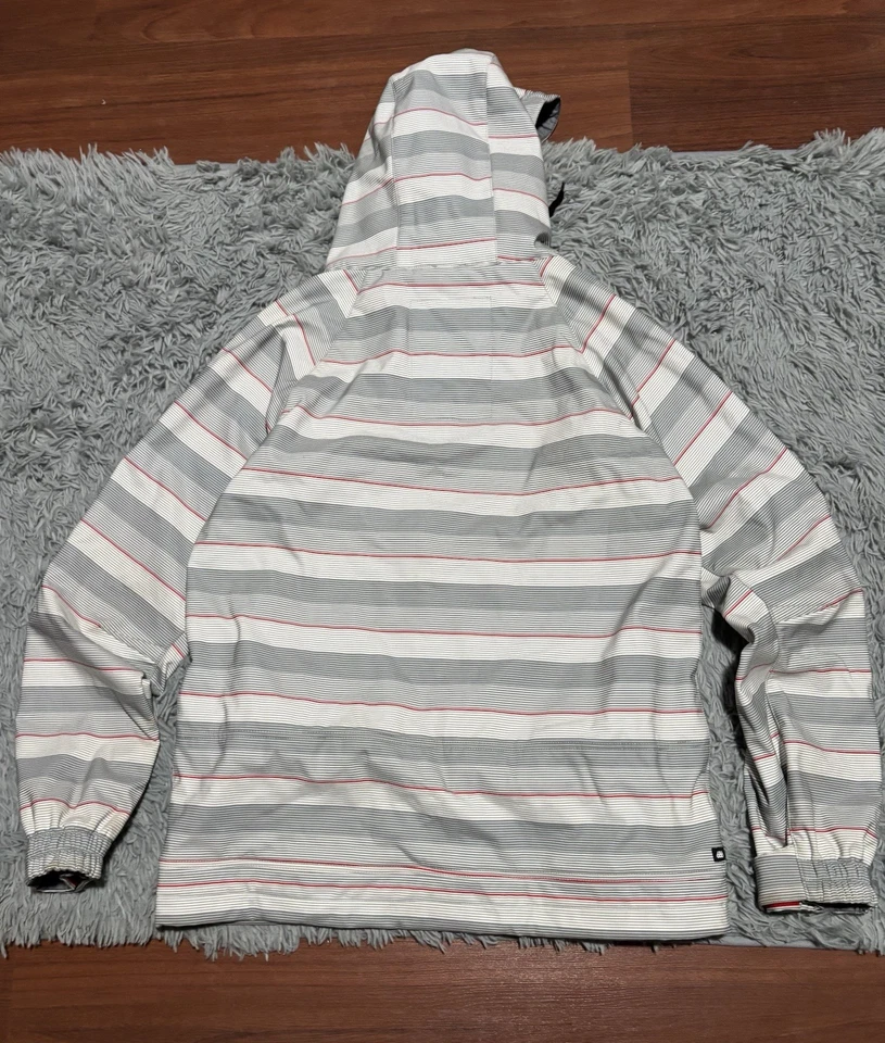 686 Plexus Snowboard Ski Jacket Mens M Gray Striped Hooded Softshell  - Image 2 of 4