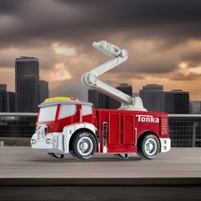 Tonka Mighty Force Fire Truck Red Rescue Vehicles Real Lights Sounds Ladder NEW