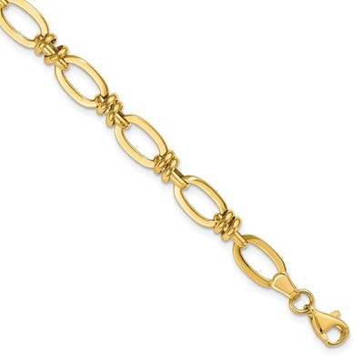 Ausgefallenes Gliederarmband 14 Karat poliert