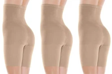 ASSETS by Sara Blakely SPANX High-Waist Mid-Thigh Shaper Size 1 Nude 166B 3-Pack