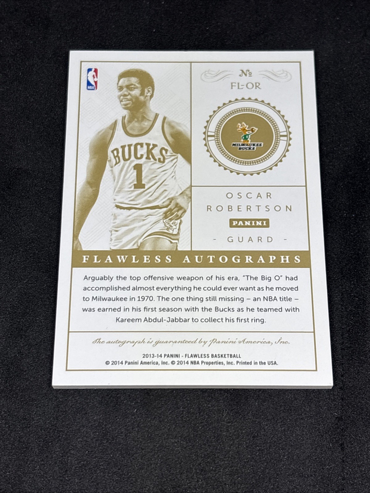 OSCAR ROBERTSON 2013-14 PANINI FLAWLESS AUTOGRAPHS AUTO 16/20 - #FL-OR - Bucks view 9