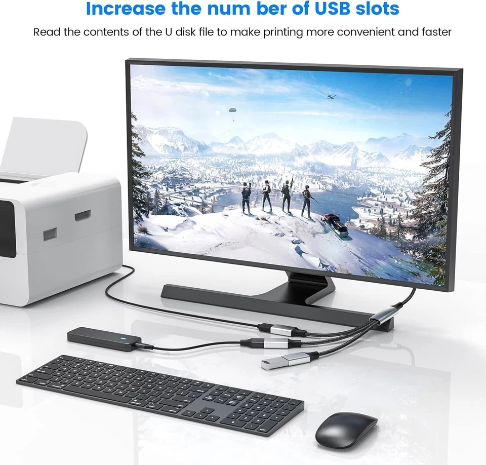 Compact USB Hub with 3 Ports - Aluminum & Nylon Designed for Maximum Durability - Image 4 of 4