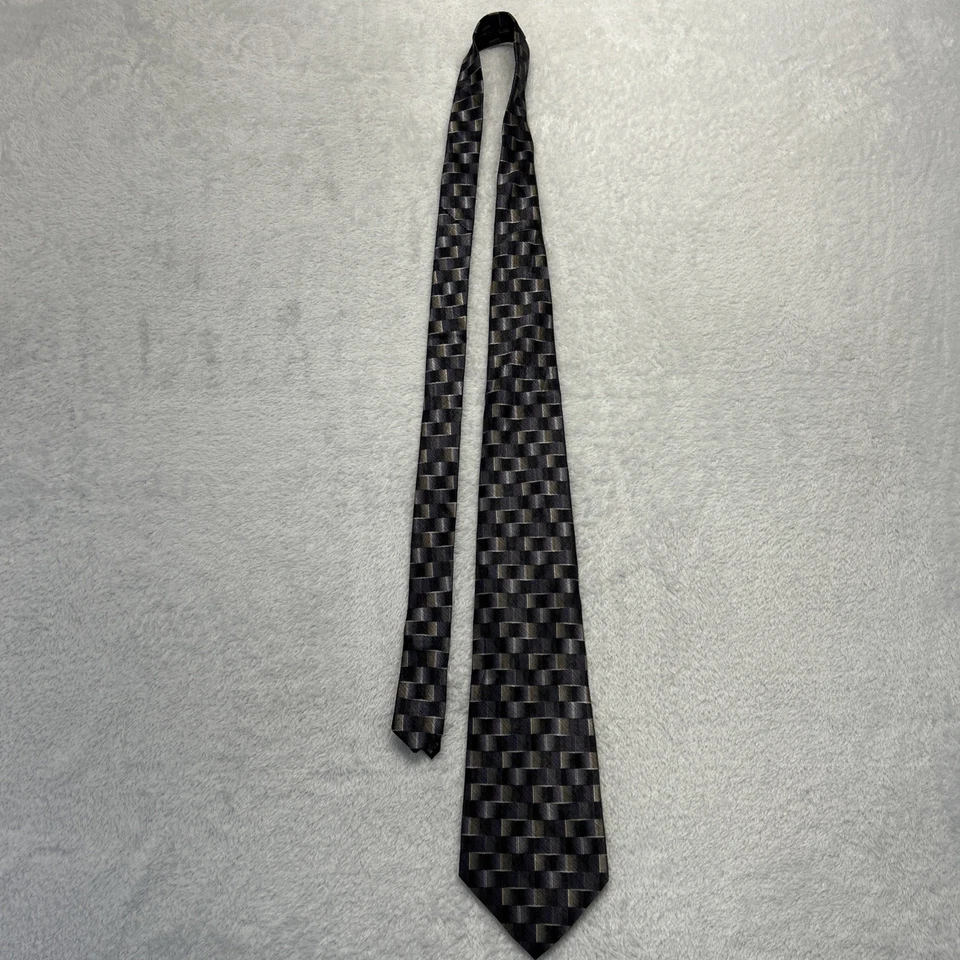 Corbata Dockers negra púrpura plata dorada para hombre 4”x 58” 100 % seda Foto 2 de 4