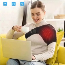 Electric Heated Shoulder Brace Wrap Shoulder Massage Support Belt Strap Arm