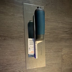 Anvil 12 x 4 in Stainless Steel Finishing Trowel with Blue Handle