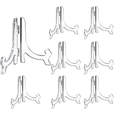 8 Pcs Clear Acrylic Easels Plate Stands Holders to Display Pictures or Other ...