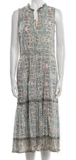 Ulla Johnson Anjali Tie-Neck Sleeveless Midi Dress Floral Print Cotton Size 4