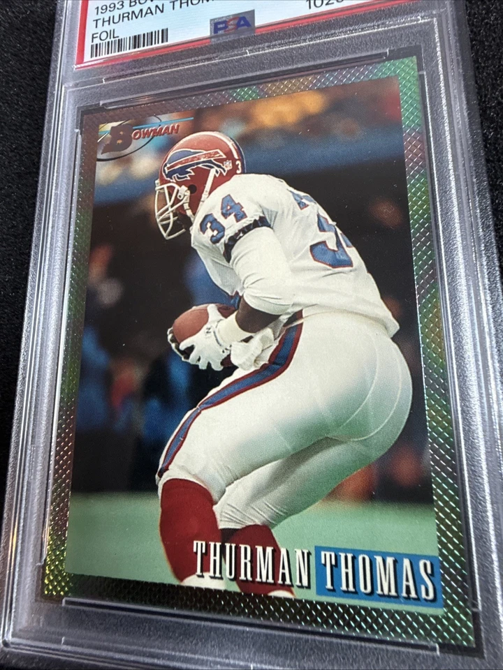 1993 Bowman Foil #60 Thurman Thomas Buffalo Bills PSA 8 NM-Mint - Image 2 of 3