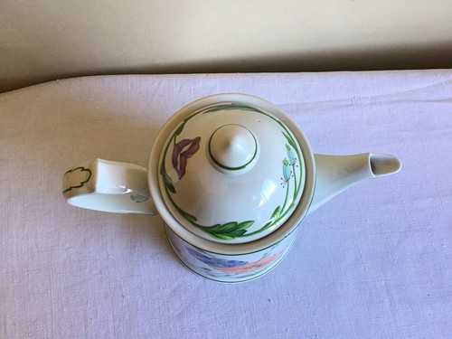 Vtg Villeroy & Boch Amapola Germany Embossed Floral Porcelain Lidded Coffe Pot - Picture 6 of 10