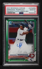 2021 Bowman Chrome Green Refractor 80/99 Emmanuel Rodriguez PSA 10 Auto g6p