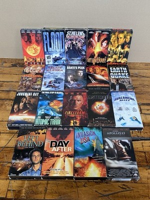 Lot of 21 Disaster Apocalypse VHS Movies Dante s Peak Earthquake Day After Flood