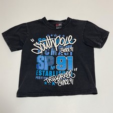 Southpole Kids Black Graphic T Shirt SP 91 Est. 1991 Vintage Style Medium