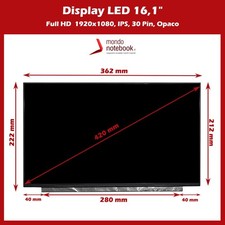 Monitor 30 HP 15-BS234WM 15-BS SERIES 15.6 LCD DISPLAY Non-TOUCH SCREEN Ricambio Schermo HP 15-BS234WM