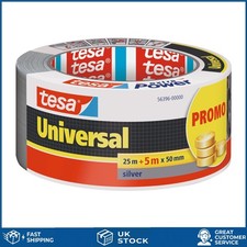 Tough Weatherproof Grey Fabric Repair Duct Tape Roll Heavy Duty 30m x 50mm 1pk 0.33 per metre