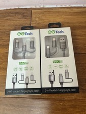 EG Tech EGC35 Charging CORD WITH 2 IN 1 BRAIDED MICRO AND TYPE-C FAST CHARGE Lot