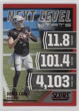 2021 Score Next Level Stats Red Derek Carr #NL5 n1u