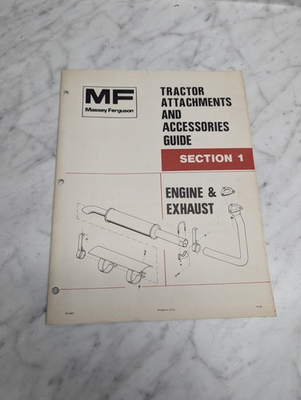 #ad #ad Massey Ferguson Tractor Attachments Accessories Section 1 Engine Exhaust Manual $36.00
