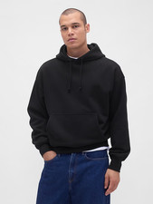 Extra Heavyweight French Terry Hoodie - True Black, Regular Fit, Size S