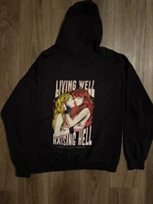 Assholes*s Live Forever Hoodie Mens XL Black Sweatshirt Living Well Raising He!!