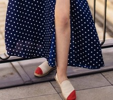 Clare V x Toms Red White Blue Espadrille Color Block Canvas  8