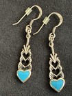 SALE! Sterling Silver Vintage Turquoise Liquid Slvr. Necklace/Earrring Heart Set — photo 6
