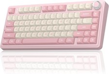 Aula F75 Pink Tri Mode Bluetooth 2.4Ghz USB C RGB Keyboard Gaming PC XBOX Phones