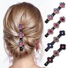 Rsvelte Hair Clips Sparkling Crystal Stone Braided Hair Clips for Women