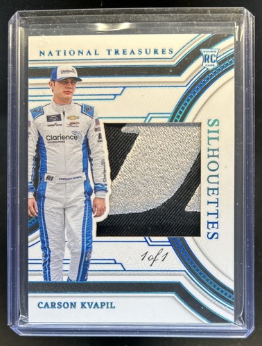 2024 Panini National Treasures Carson Kvapil Silhouettes RC Patch Platinum #1/1