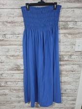 Universal Thread Maxi Dress Women's Medium Blue Strapless Smocked Minimalist NWT