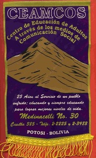Vintage pennant CEAMCOS Radio Indoamerica Potosi Bolivia Wimpel banderin fanion