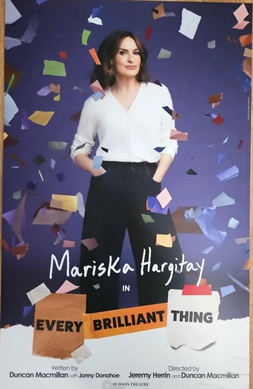 Mariska Hargitay Every Brilliant Thing Window Card Poster Broadway Svu Law Order
