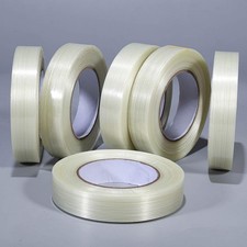 6 Pack Filament Strapping Tape 1in 60yds Mono Fiberglass Transparent Reinforced
