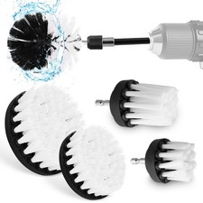 ABN 1/4in White Soft Bristle Drill Scrubber Brush Kit - 5pc with 1pc Extension