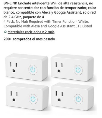 BN-LINK WiFi Smart Plug 4-Pack White Timer App/Remote/Voice Alexa Google