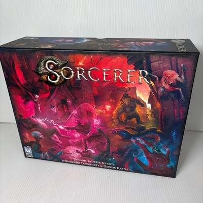 Sorcerer White Wizard Games Board Game 2-4 Players Complete Fantasy Cards Dice