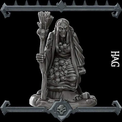 PARAGON STAR HAG/WITCH Miniature Model - 28mm, 32mm up to 8 Inches | Dungeons and Dragons |