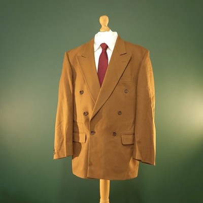 Marks & Spencer Blazer Men's 38R Camel Cashmere Wool Double Breasted Jacket