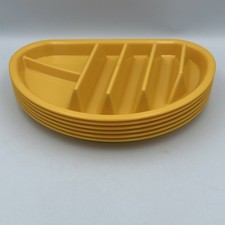 6 Arrow Plastics Taco Plates BPA Free Made In USA Set Of 6 Yellow