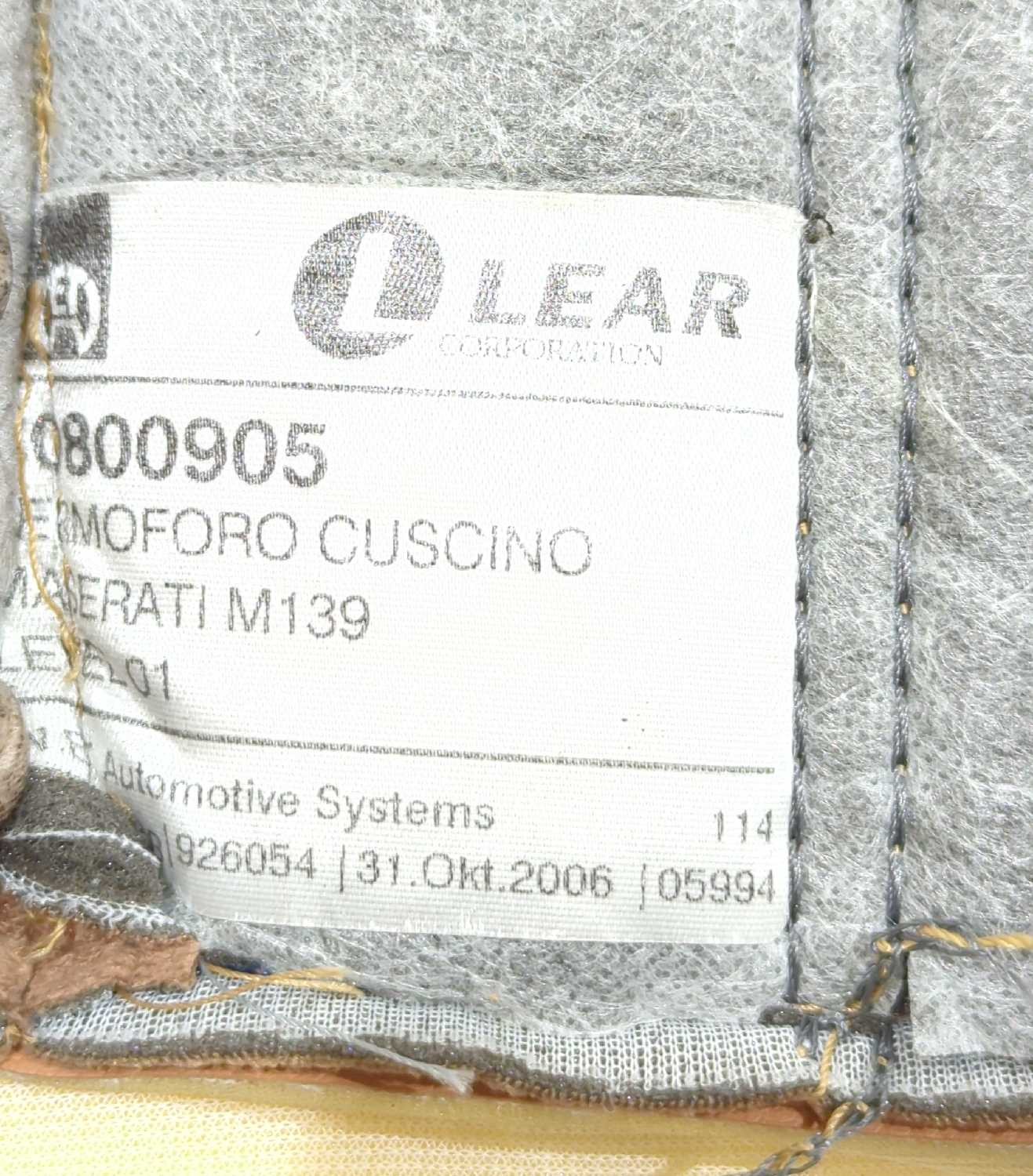 New OEM Maserati RH Rear Upper Leather Seat Cover 2003-2008 Quattroporte saddle