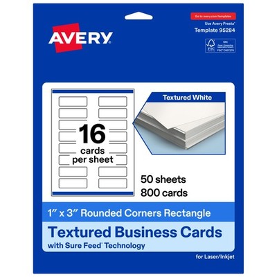 Avery bedruckbare rechteckige abgerundete Ecken Visitenkarten Sure Feed Technologie 1