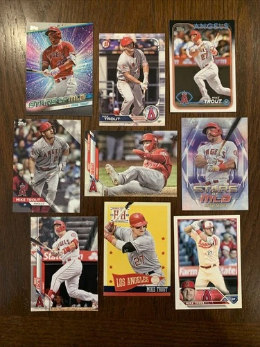 Mike Trout Baseball Card Lot (9) LA Angels