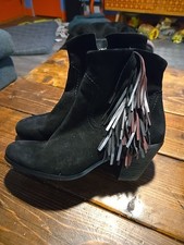 Sam Edelman Louie Womens Fringe Western Suede...