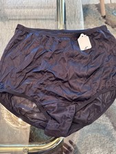 VTG Vanity Fair Sheer Black Nylon High Waist Granny Panties Size 5 NOS