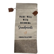 Becoming Grandparents Wine Bag   Funny Baby Shower Gift Idea