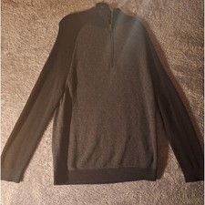 Banana Republic Mens XL 1/4 Zip Pullover Sweater Gray Mock Neck Knit Cozy Casual
