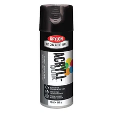 Krylon Industrial K01601a07 Spray Paint, Black, Gloss, Solvent, 12 Oz