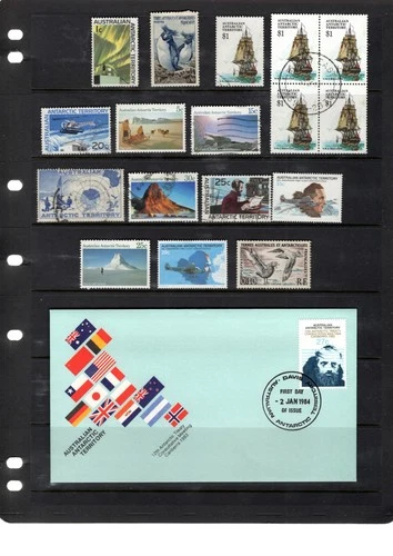 AUSTRALIAN ANTARCTIC TERRITORY STAMPS PLUS SET OF 4 FDC